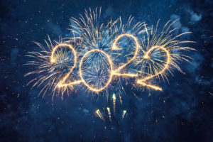 Fireworks that spell 2022 to signify the New Year