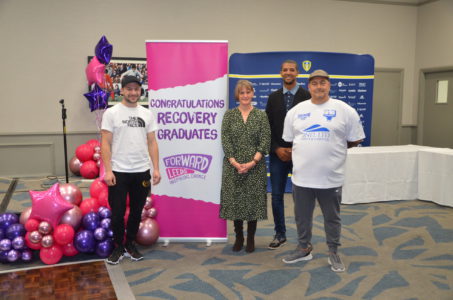 Professional boxer Maxi Hughes and Jermaine Beckford at the Forward Leeds Recovery Graduation