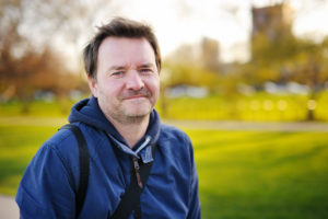 Outdoors portrait of middle age man in the daytime