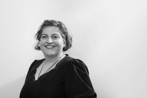 Black and white photo of Executive Medical Director, Roya Vaziri.